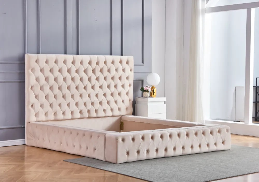 Cadre de Lit 2 places 160x200 cm ROYAL velours