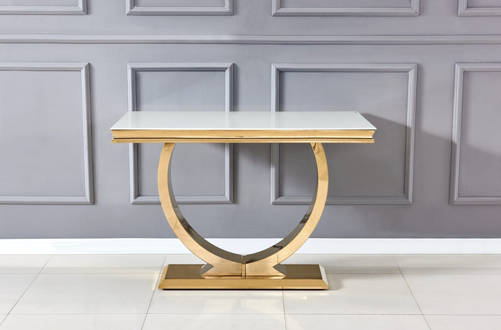 CONSOLE OMEGA GOLD RESINE BLANCHE 120x40x78 cm
