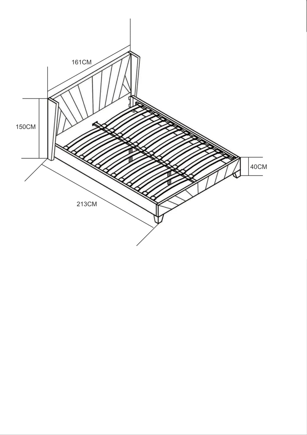 Lit 2 places 140x190 cm BONIFACIO Velours sommier intégré