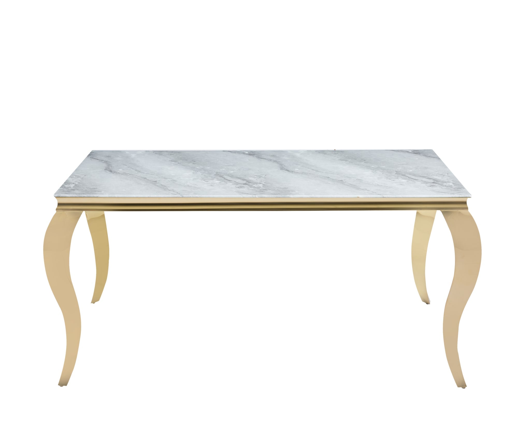 TABLE REPAS BAROQUE GOLD MARBRE GREIGE 150X90X75CM