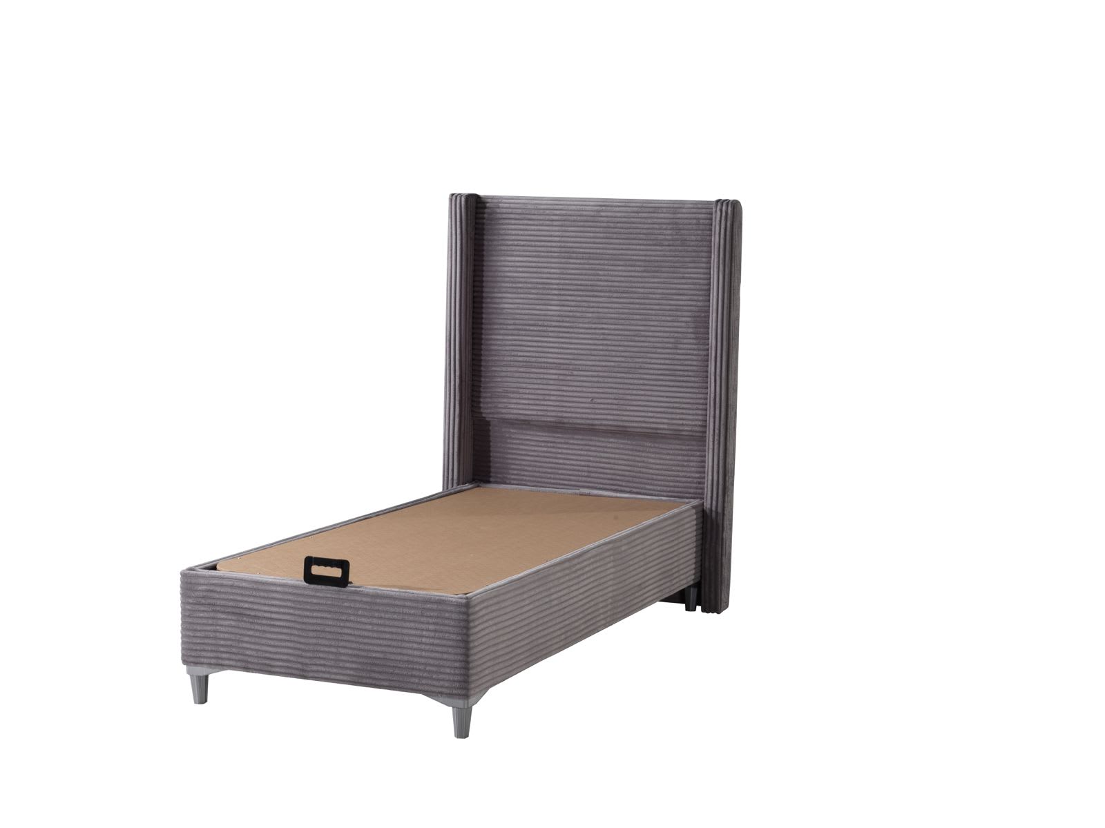 LIT COFFRE VENUS COTELE GRIS 90X190CM