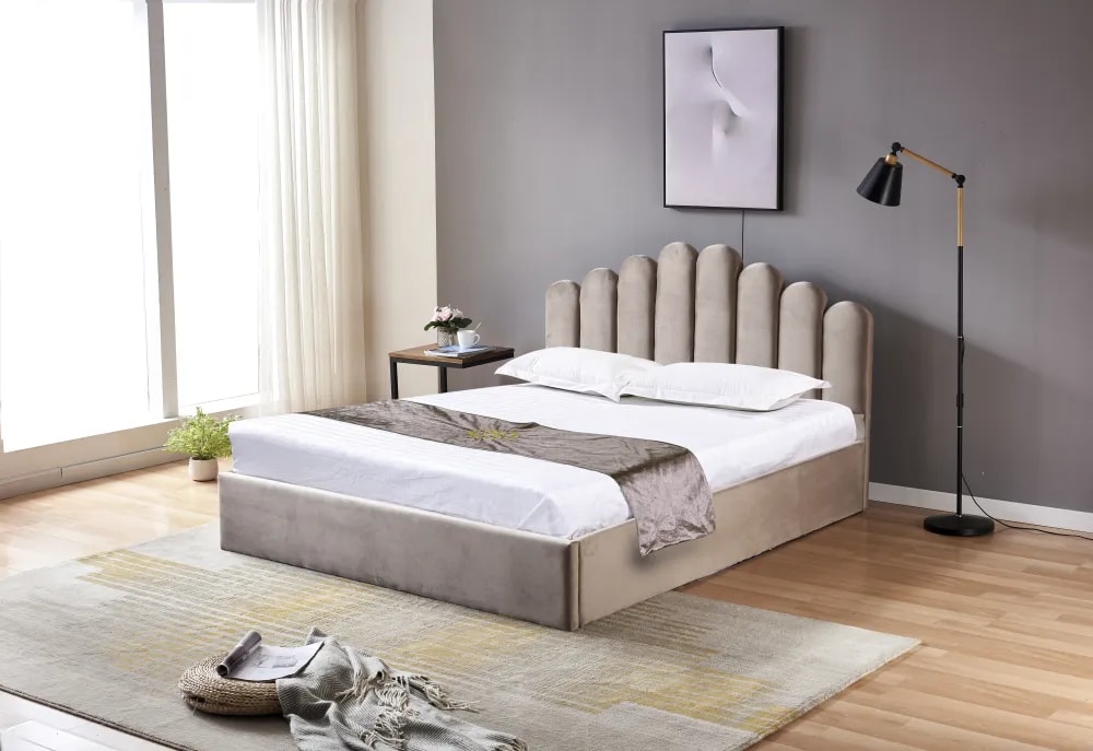 Lit coffre 2 places 140x190 cm DOHA sommier coffre intégré