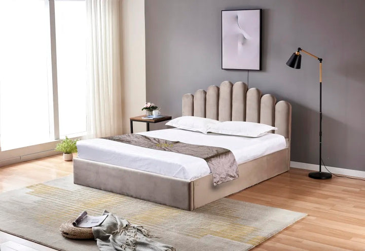 Lit coffre 2 places 140x190 cm DOHA sommier coffre intégré