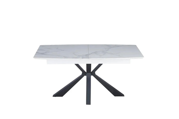 Table extensible BIANCA métal noir plateau Céramique