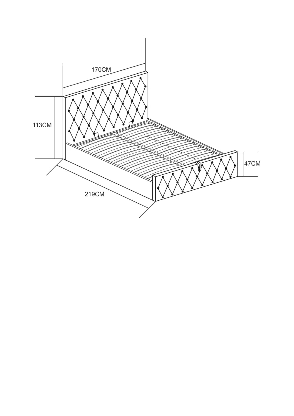 Lit coffre 2 places 160X200 cm VICTORIA Velours