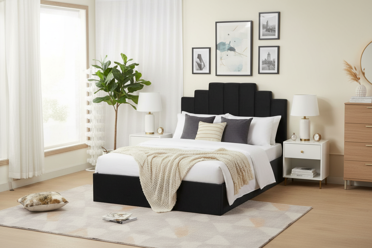 Cadre de lit PIANO velours 160x200 cm