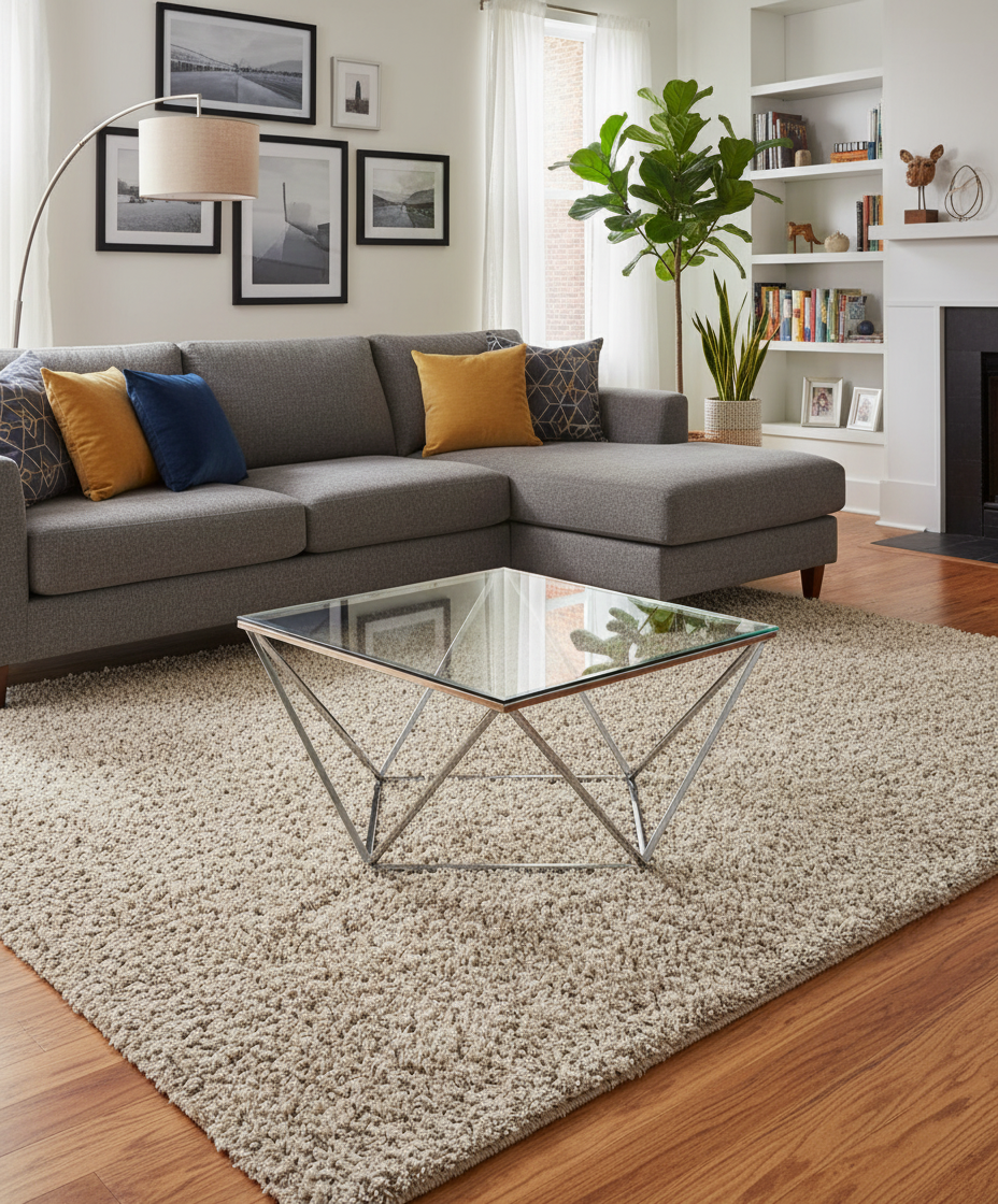 Table Basse carrée ALINA  XXLverre 100x100x45 cm