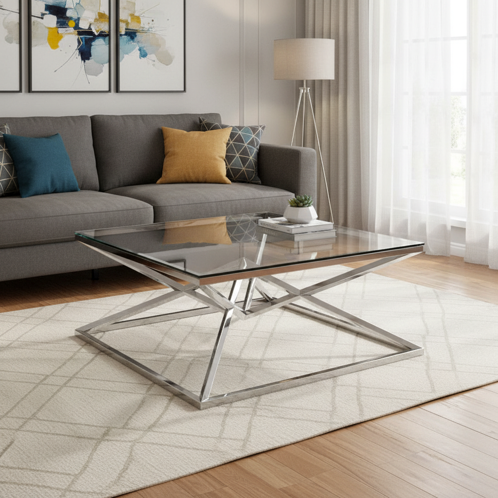 Table basse carrée PYRAMIDE 100x100 cm