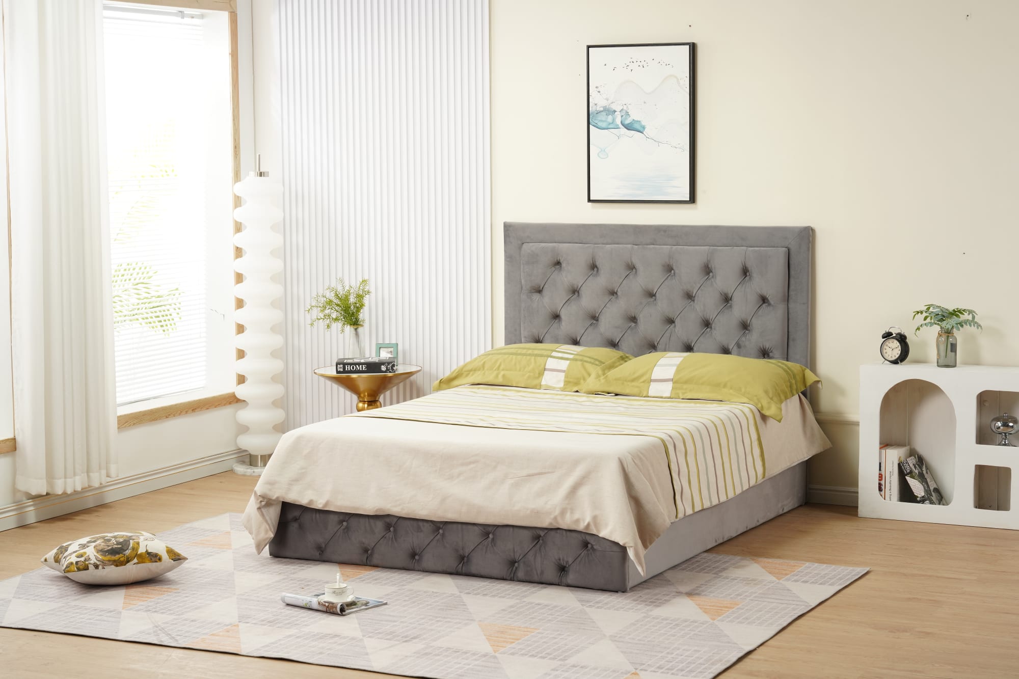 CADRE DE LIT ROMA GRIS 160 cm