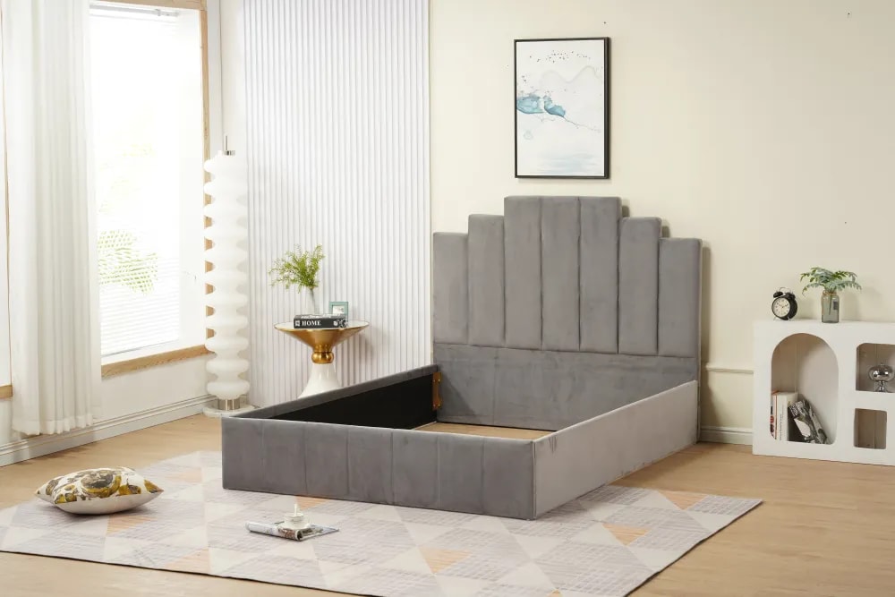 Cadre de lit PIANO velours 140x190cm