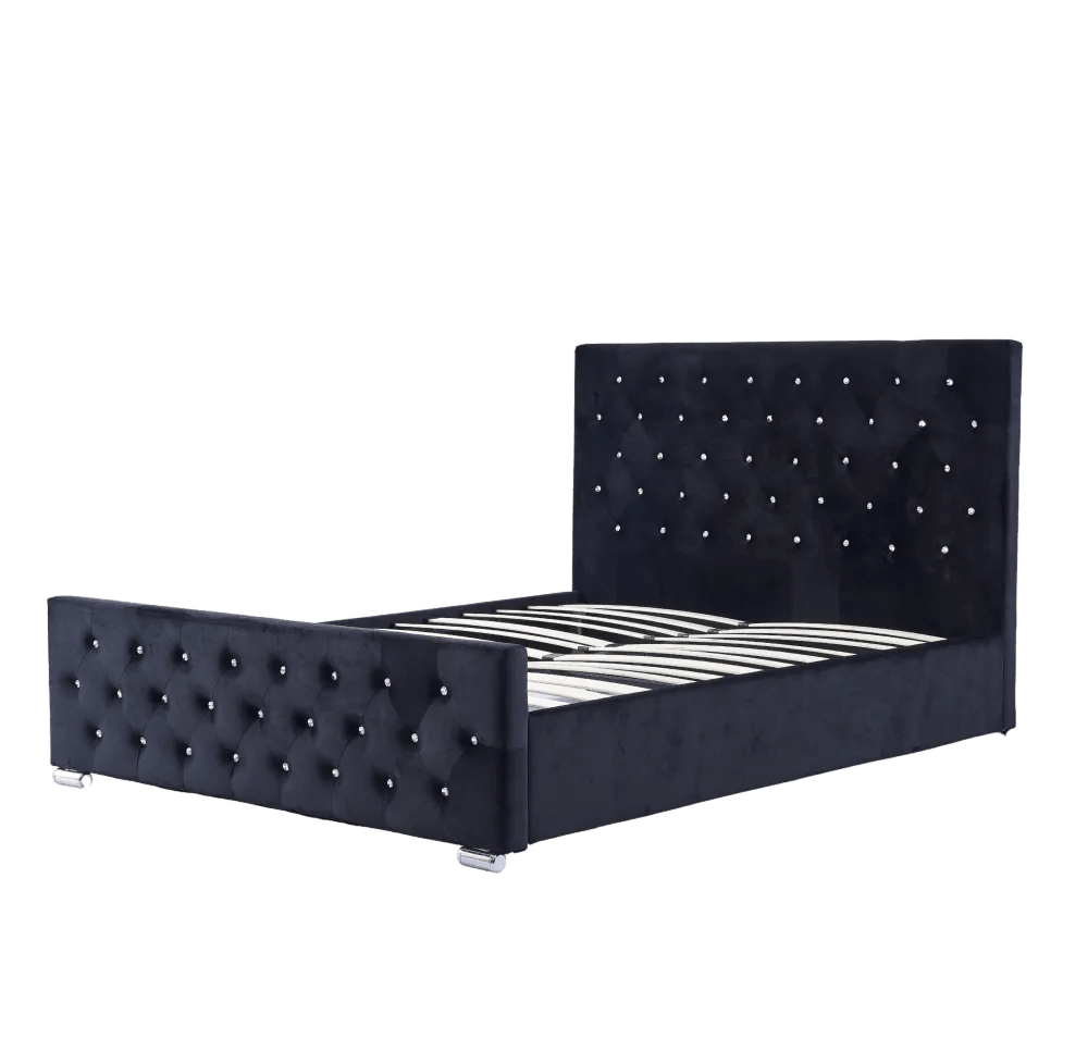 Lit 2 places 140x190 cm PRESTIGE velours  sommier inclus