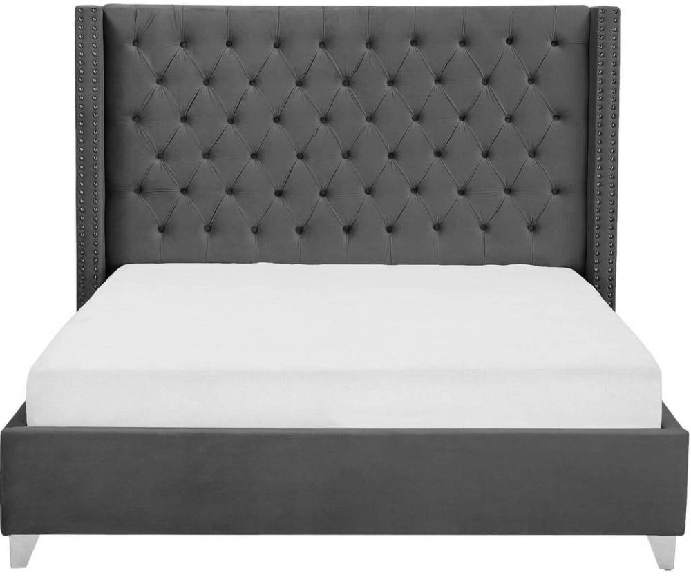 Lit double 140X190 cm PRINCESSE velours sommier inclus