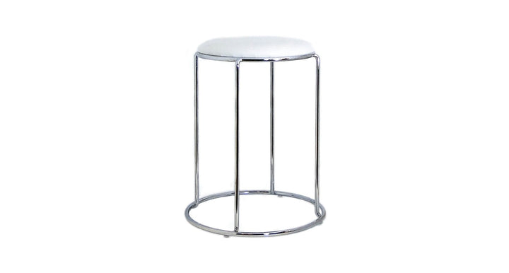 TABOURET EN SIMILICUIR CROCO BLANC