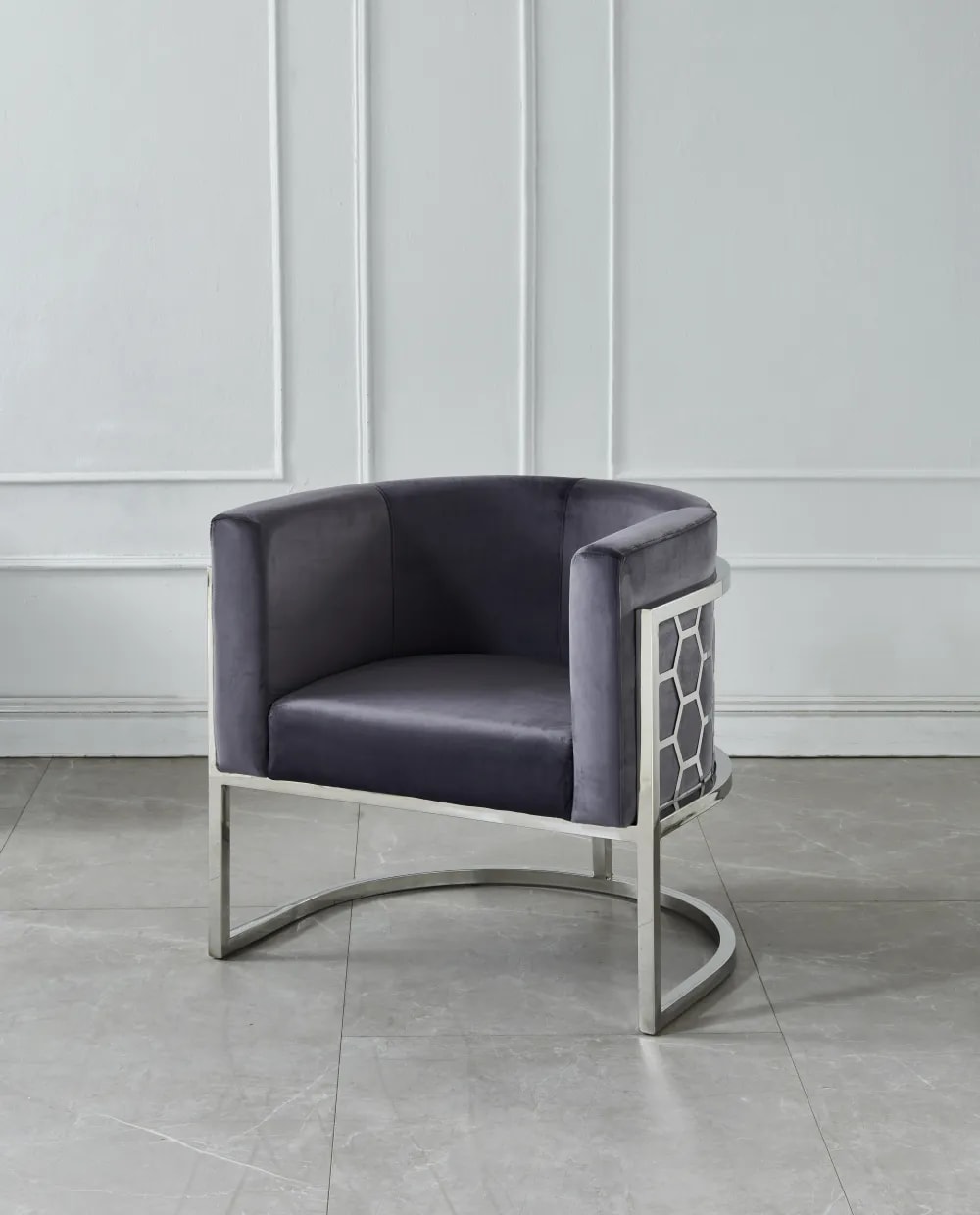 Fauteuil ALVEOLES velours anthracite