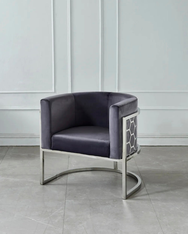 Fauteuil ALVEOLES velours anthracite