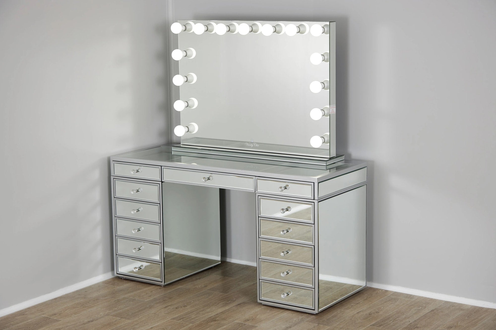 ENSEMBLE COIFFEUSE MIROIR + MIROIR BLUETOOTH AVEC LED