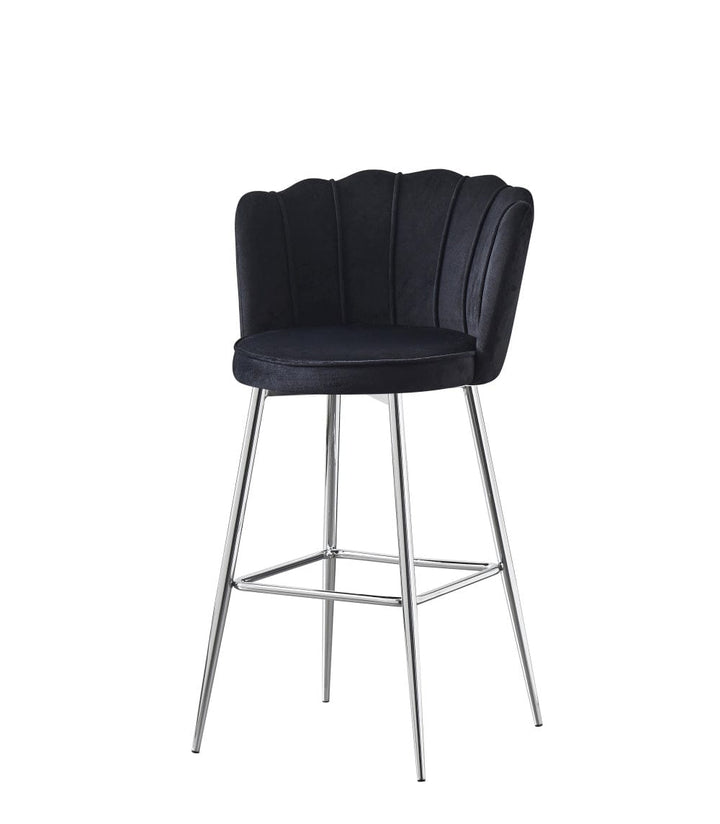 Lot de 2 tabourets de bar NYMPHEA Chrome en velours