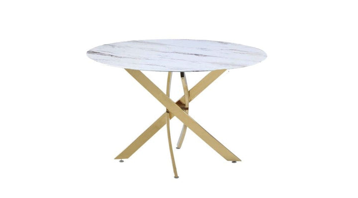 Table à manger ronde JESSICA Gold 100 cm 4 couverts