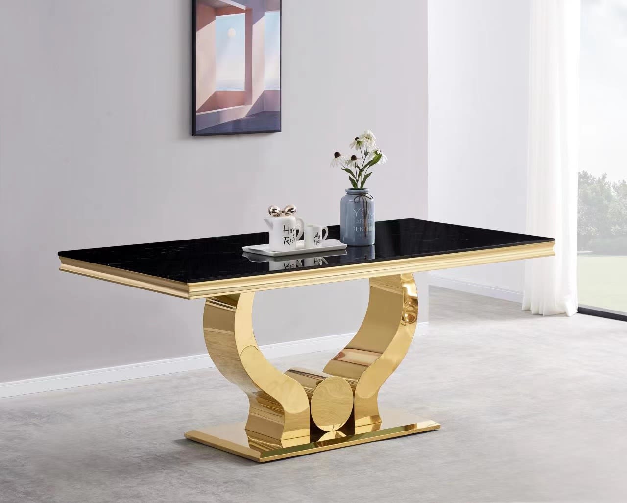 TABLE BASSE TROFY GOLD NOIR 120 x 70 x 45 cm