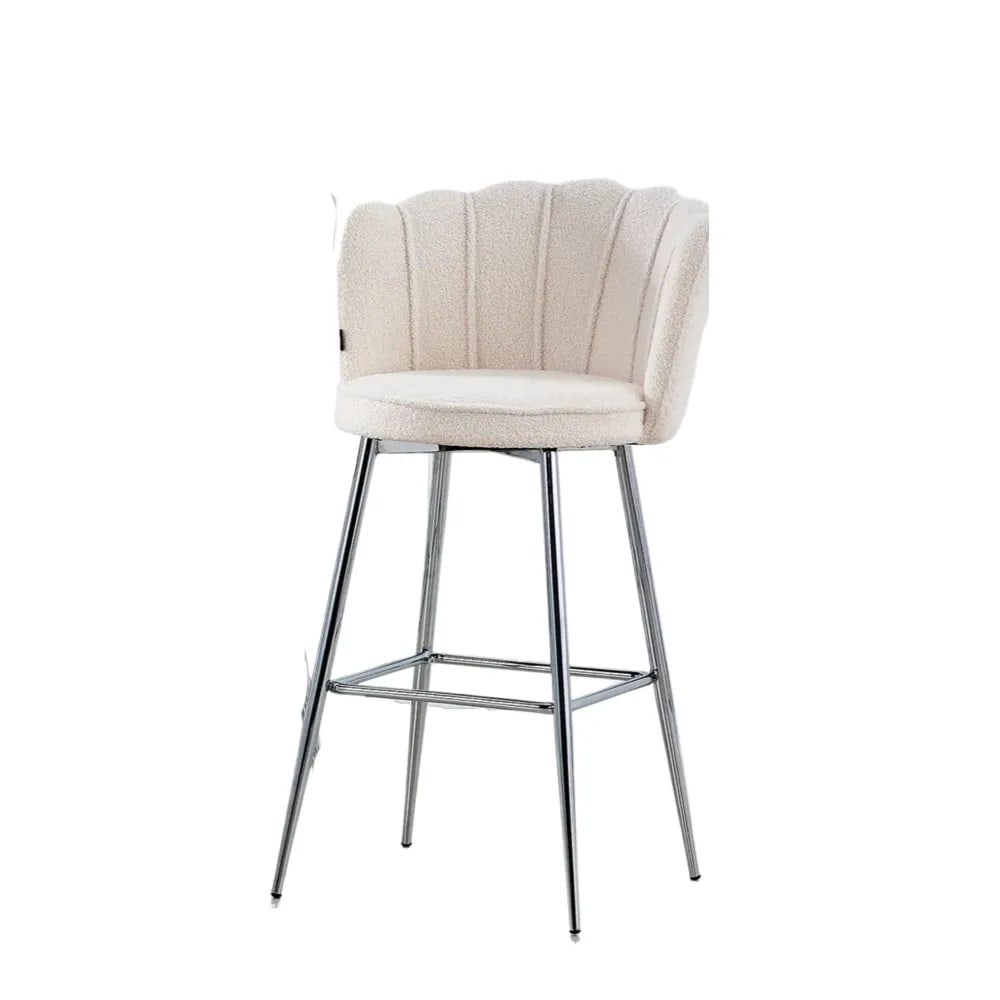 Lot de 2 tabourets de bar NYMPHEA Chrome en velours