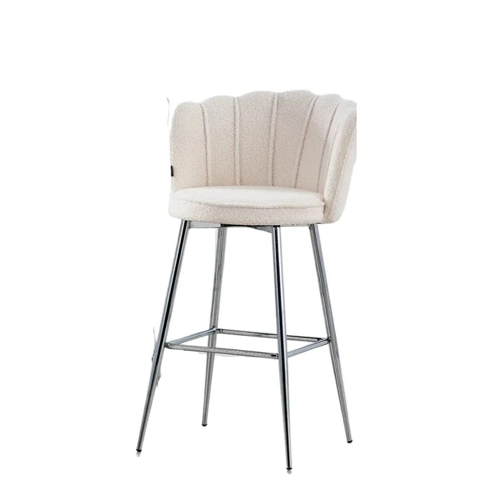 Lot de 2 tabourets de bar NYMPHEA Chrome en velours