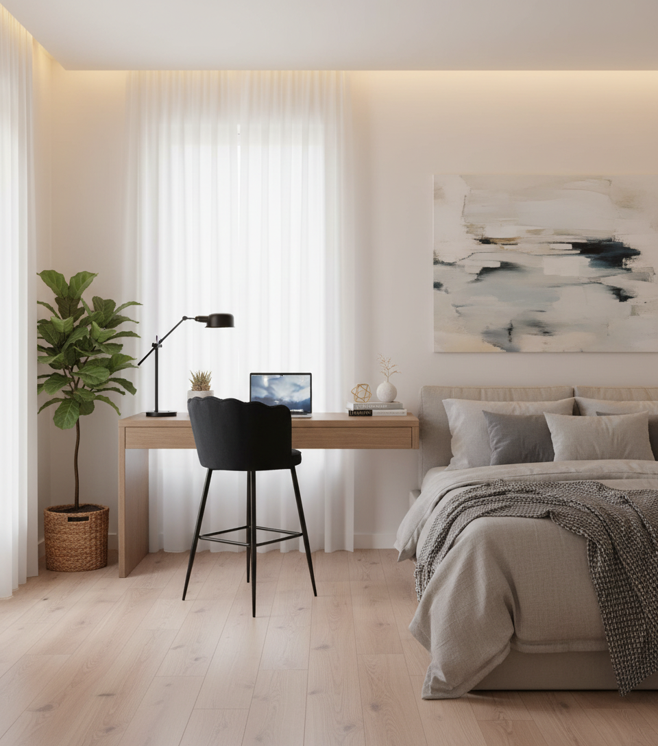 Lot de 2 tabourets de bar NYMPHEA Métal noir en velours