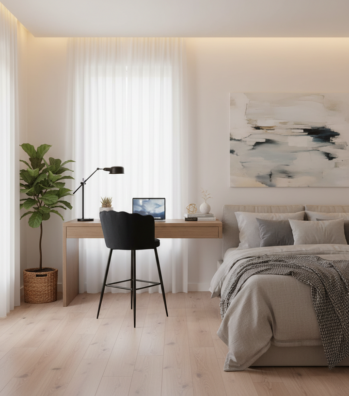 Lot de 2 tabourets de bar NYMPHEA Métal noir en velours