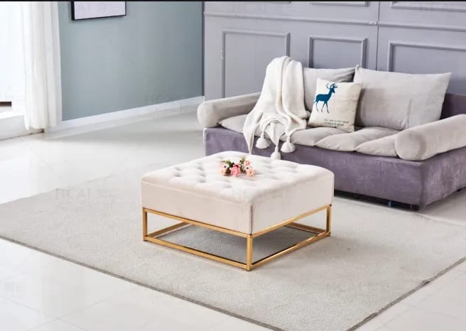 Table Basse rangements TIROIRS plateau velours capitonné