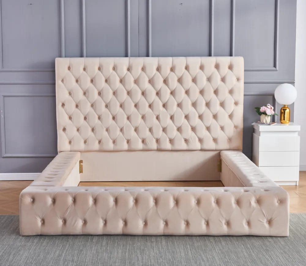 Cadre de Lit 2 places 160x200 cm ROYAL velours