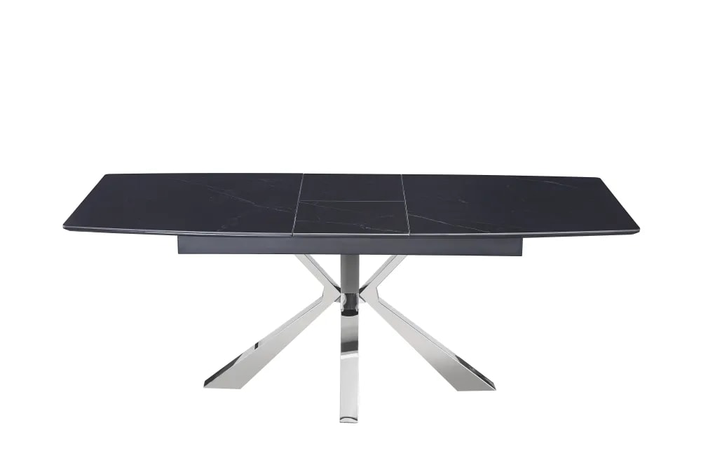 Table extensible BIANCA Chrome plateau Céramique