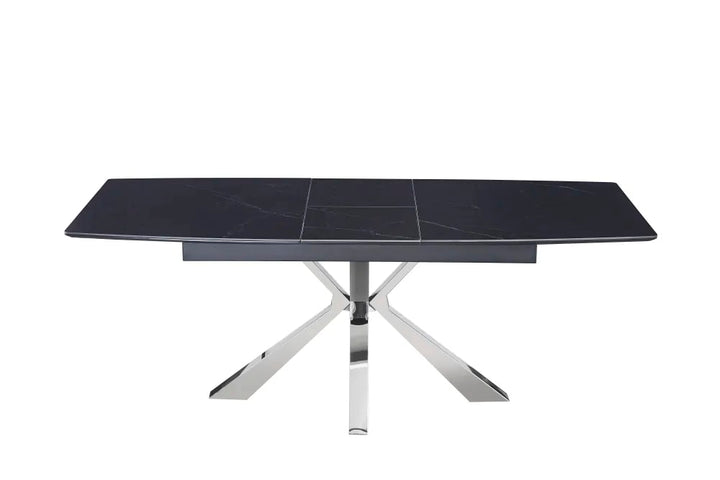 Table extensible BIANCA Chrome plateau Céramique