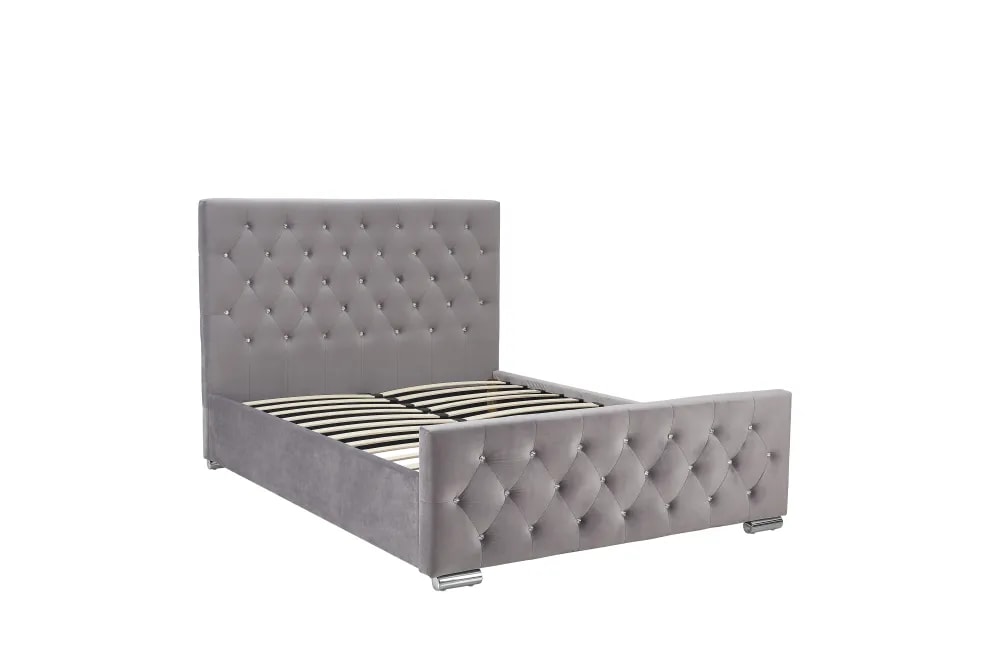 Lit 2 places 140x190 cm PRESTIGE velours  sommier inclus