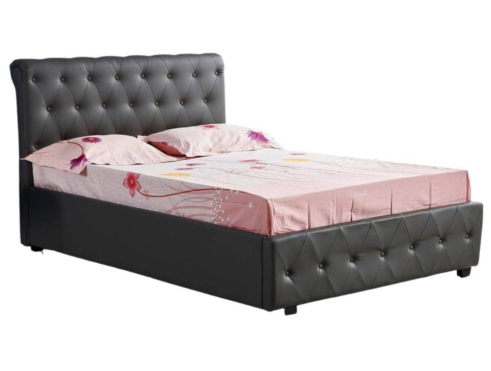 Lit 2 places 160x200 cm COCTO simili cuir sommier inclus