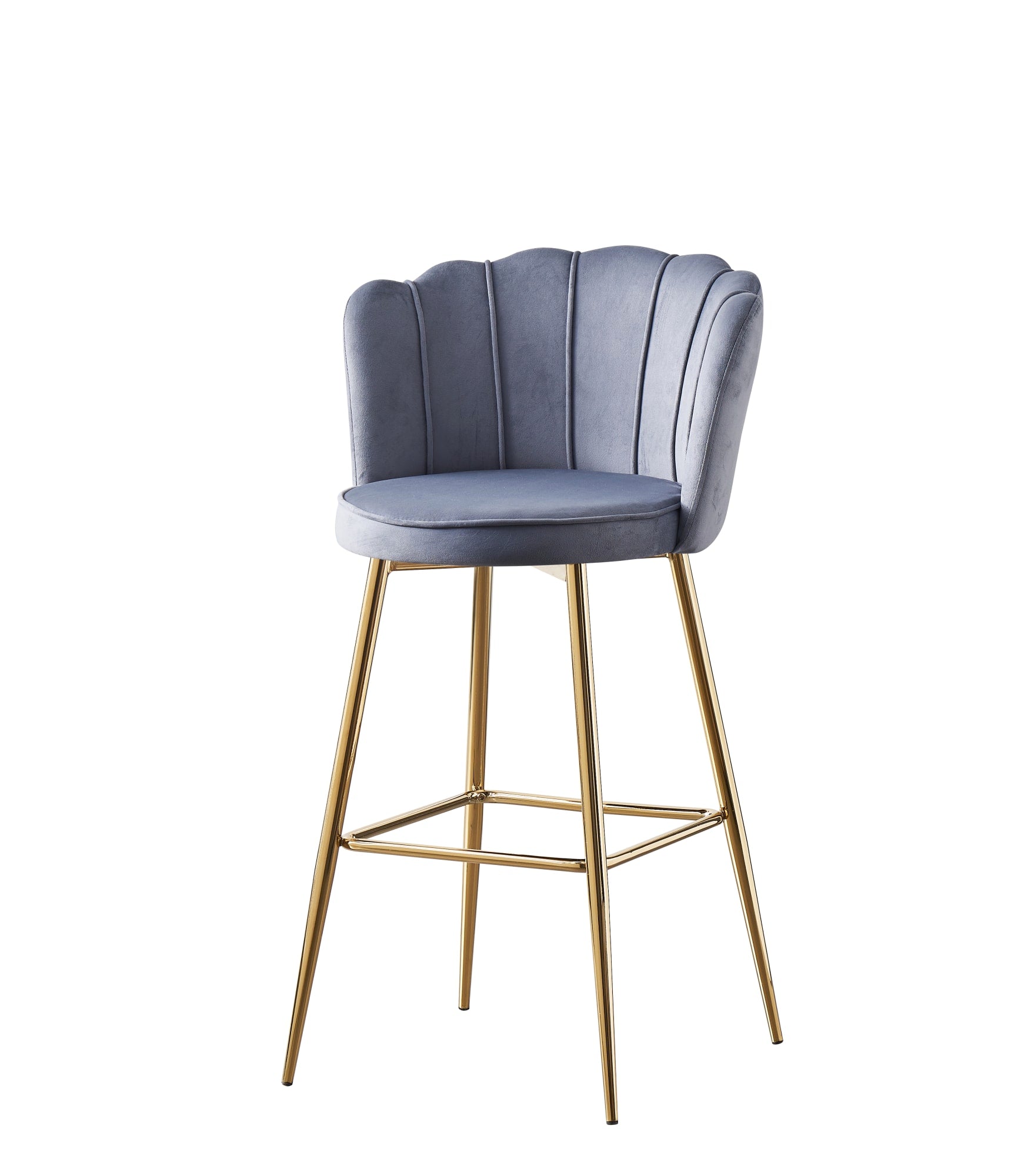 TABOURET DE BAR NYMPHEA GOLD VELOURS SILVER HAUTEUR 65cm