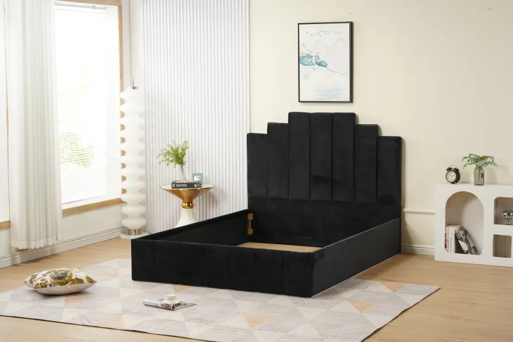 Cadre de lit PIANO velours 140x190cm