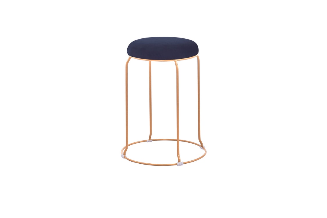 TABOURET DORE VELOURS NOIR (VENDU PAR 10)