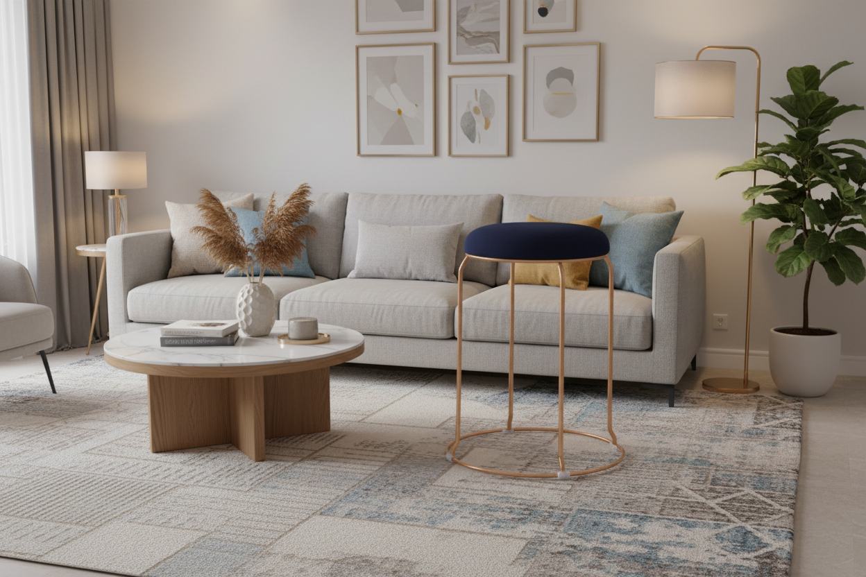 TABOURET DORE VELOURS NOIR (VENDU PAR 10)