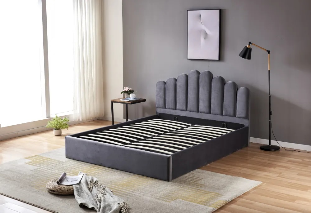 Lit coffre 2 places 140x190 cm DOHA sommier coffre intégré