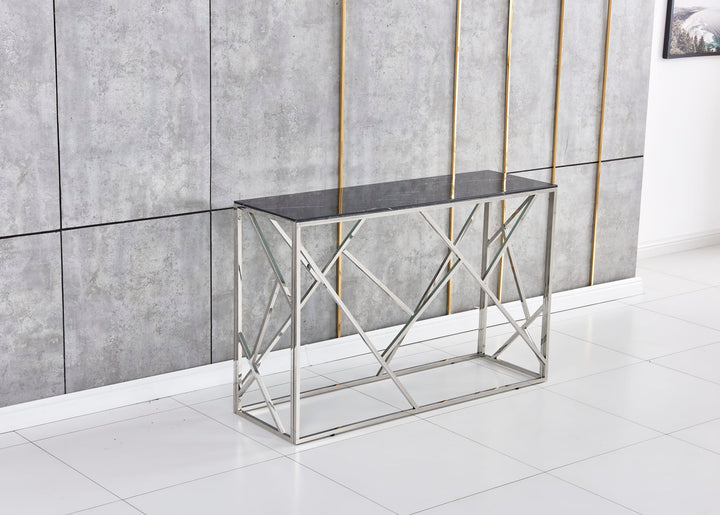 CONSOLE GEOMAG GOLD MARBRE NOIR 120x40x78 cm