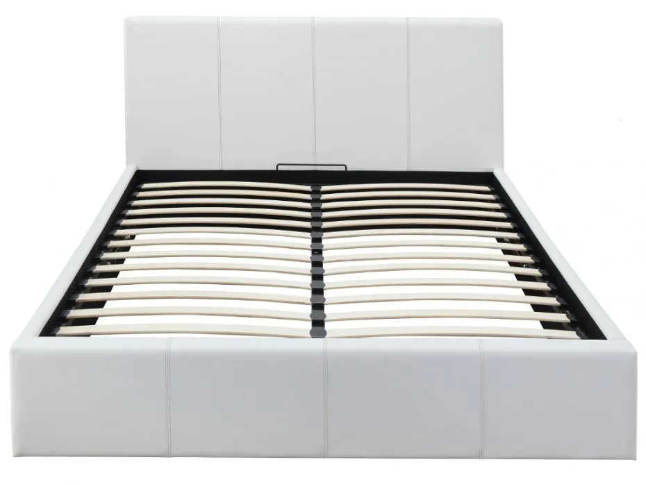 Lit coffre 2 places 140x190 cm BASTIEN simili cuir sommier inclus