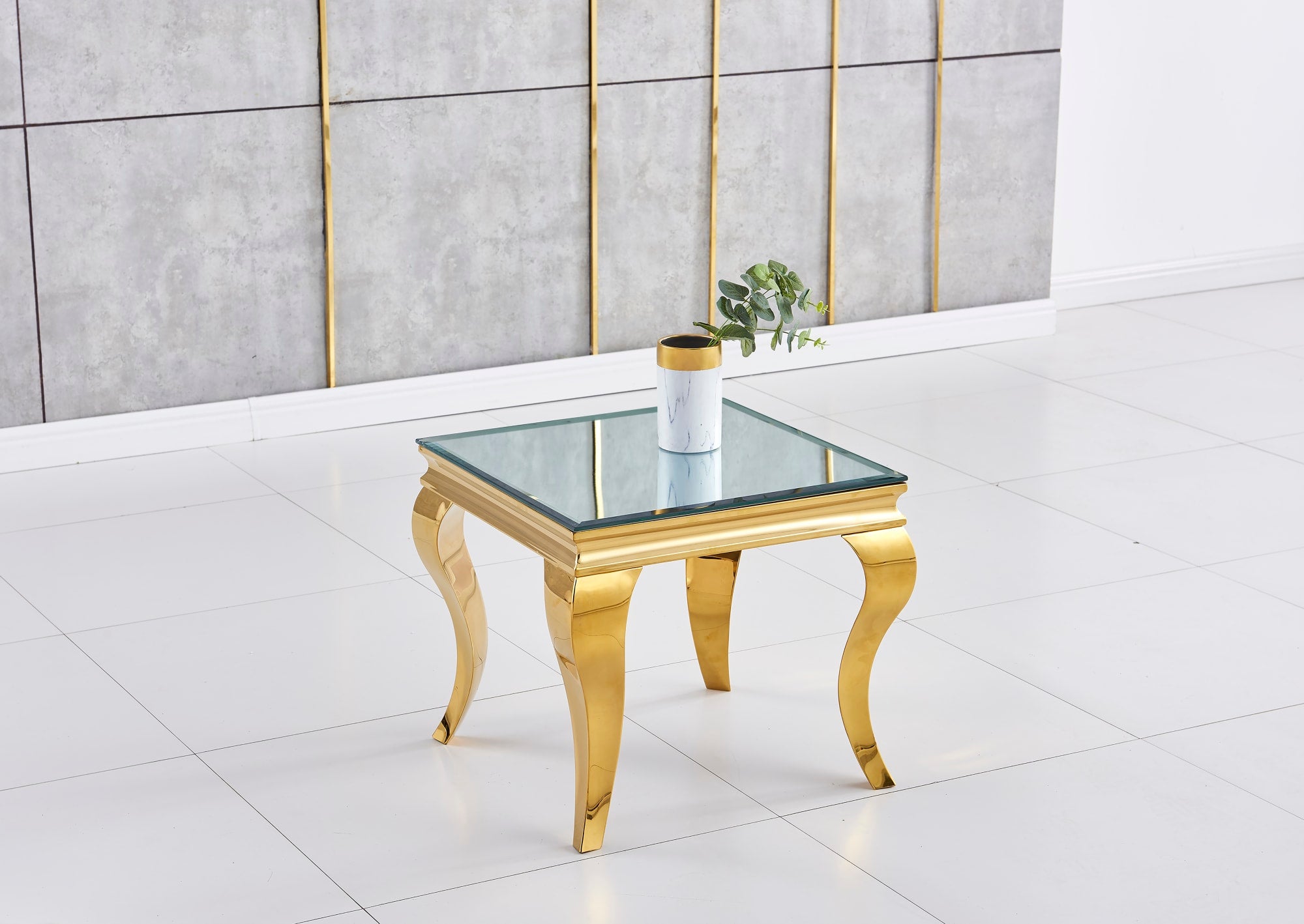 GUERIDON BAROQUE GOLD MIROIR 50x50 cm