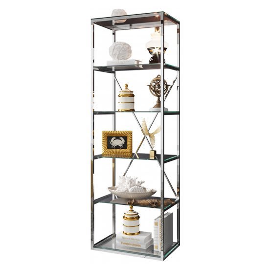 Bibliothèque ARYA en verre Transparent 60x40x180 cm