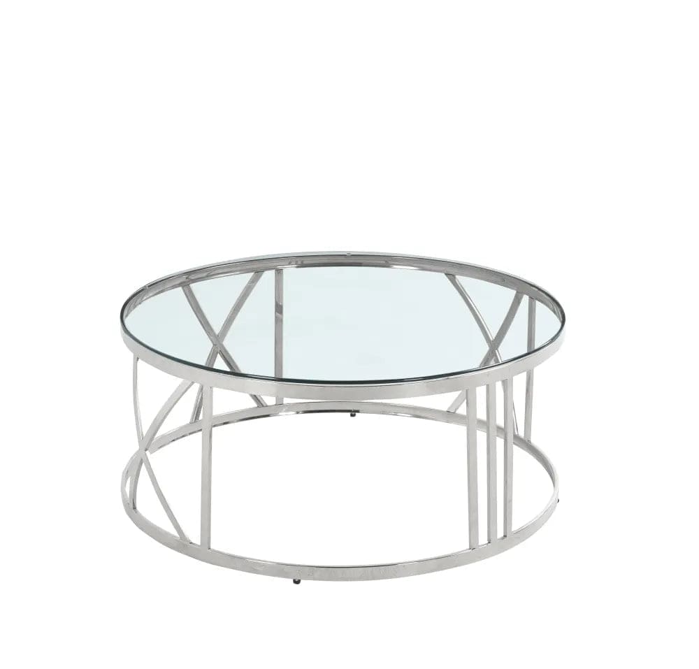 Table Basse ATMOS Chrome et plateau en verre
