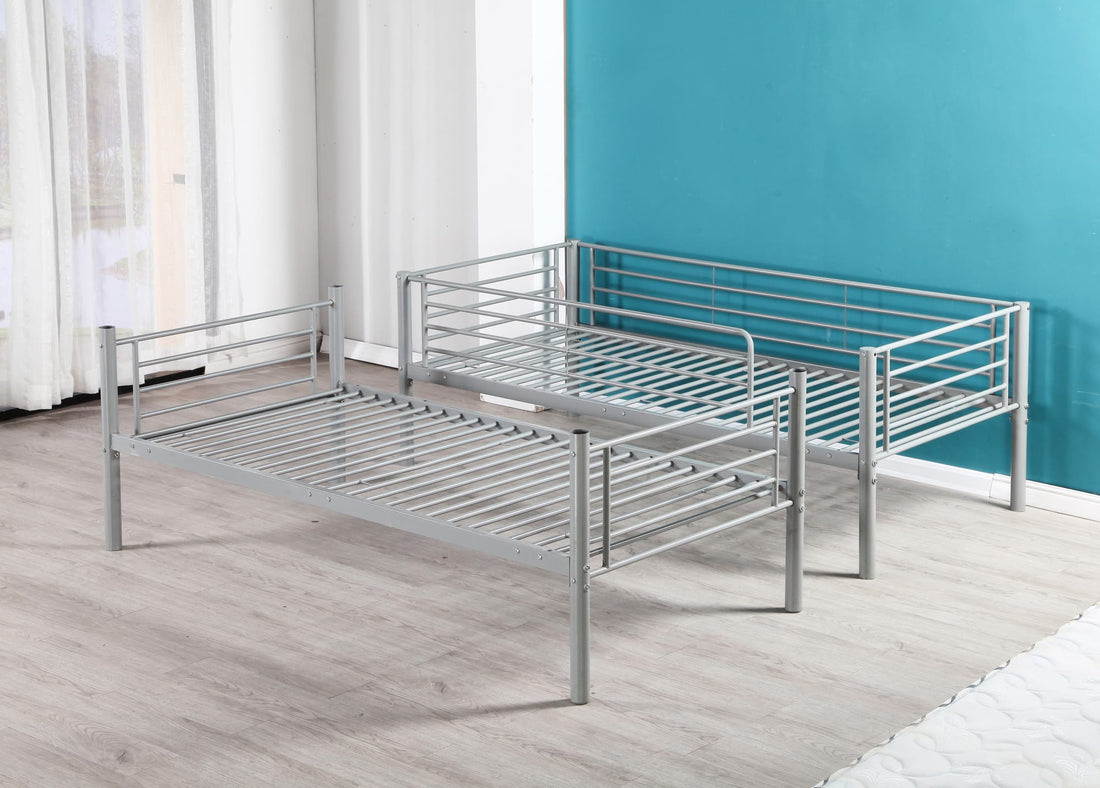 LIT SUPERPOSE SEPARABLE EN METAL LUNA GRIS 90x190 + 90x190cm