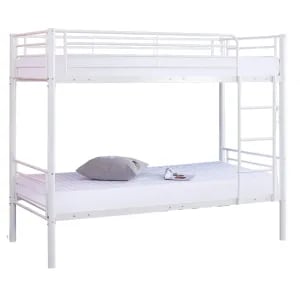 LIT SUPERPOSE SEPARABLE EN METAL LUNA BLANC 90x190 + 90x190cm