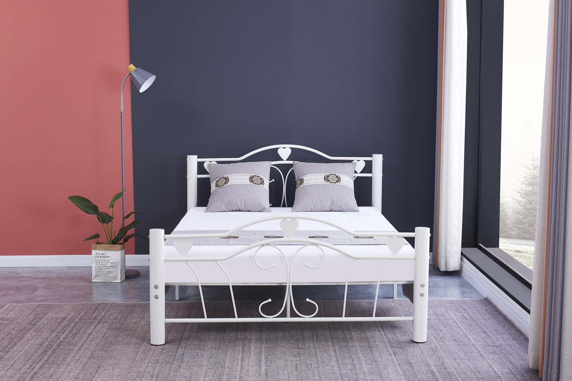 LIT METAL HERCULE BLANC 140X190cm