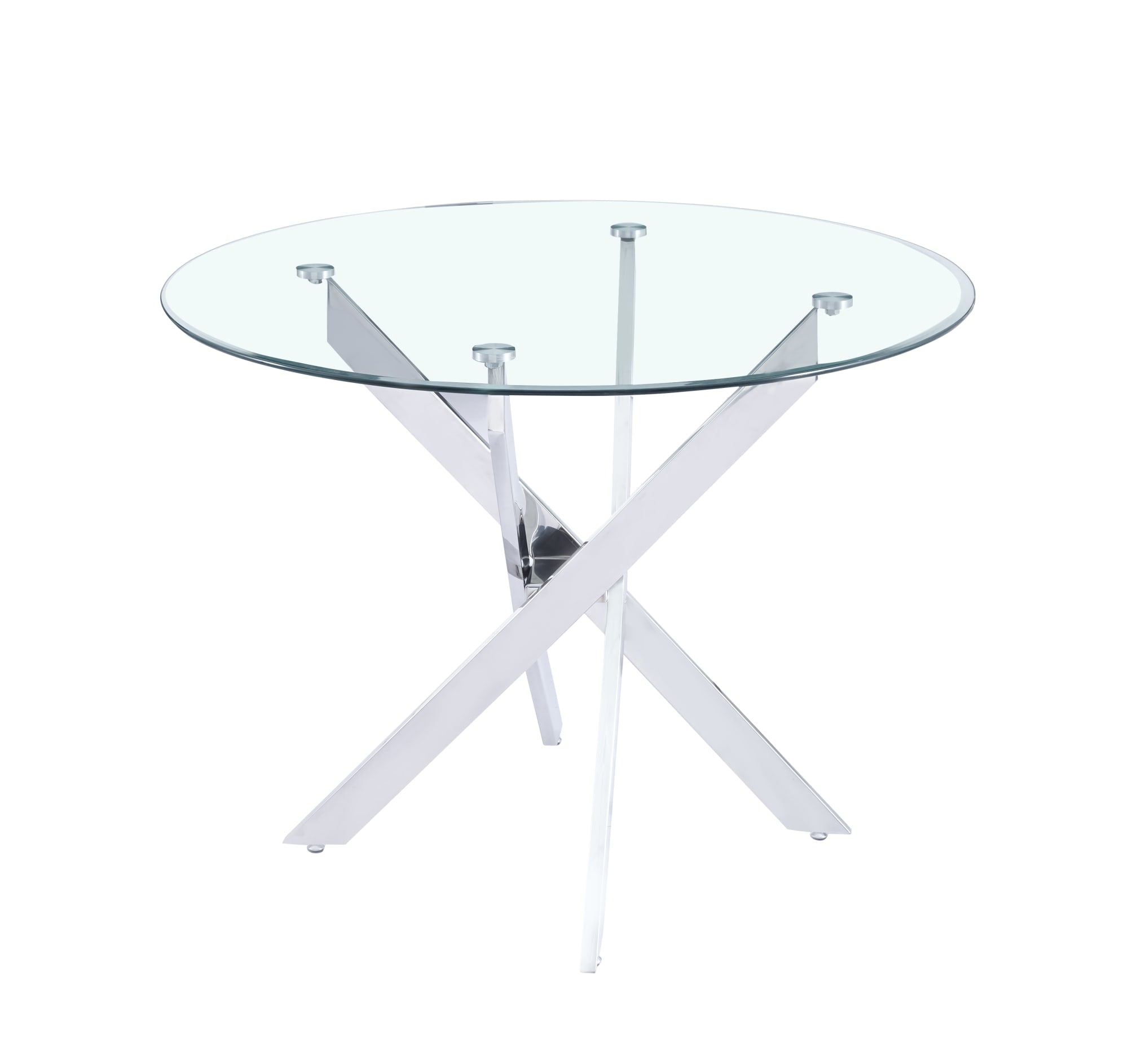 TABLE REPAS JESSICA CHROME TRANSPARENT 100x75cm