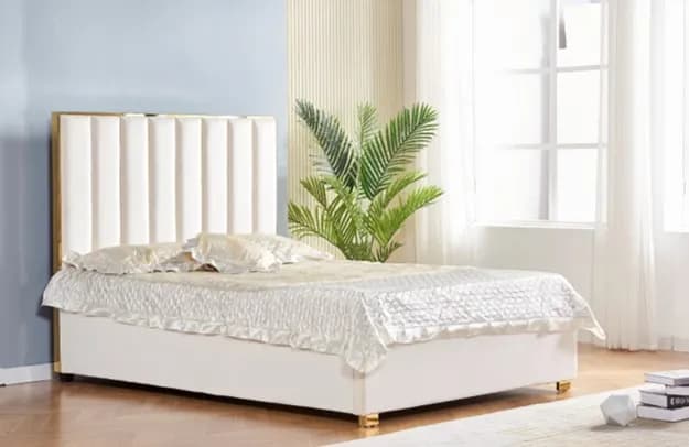 Lit 2 places 160x200 cm TONY velours sommier inclus