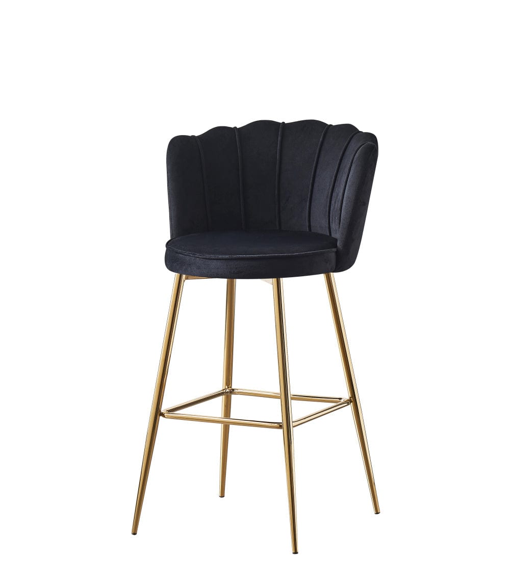 Lot de 2 tabourets de bar NYMPHEA Gold en velours