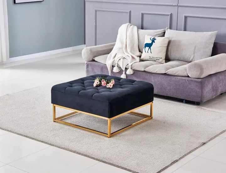 Table Basse rangements TIROIRS plateau velours capitonné